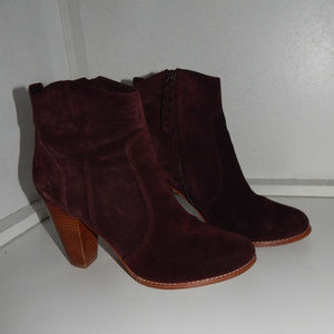 Joie 'Dalton' Suede Booties in Burgundy